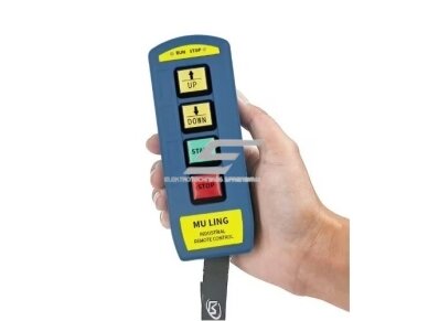 Belaidis kranų valdymo pultas | 2 mygtukai + START/STOP | 1 greitis | 868 MHz | 230 V AC | IP66 | ES-ML-K2 2 Belaidis kranų valdymo pultas | 2 mygtukai + START/STOP | 1 greitis | 868 MHz | 230 V AC | IP66 | ES-ML-K2 2
