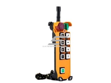 Belaidis kranų valdymo pultas | 8 mygtukai + START/STOP | 2 greičiai | 433 MHz | 24–440 V AC/DC | IP65 | ES-F24-8D 2 Belaidis kranų valdymo pultas | 8 mygtukai + START/STOP | 2 greičiai | 433 MHz | 24–440 V AC/DC | IP65 | ES-F24-8D 2