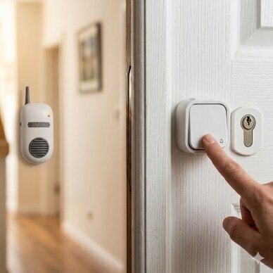 Wireless doorbell | up to 150 m | 85 dB | waterproof button | grey | Zamel BLIK DRS-982H 2