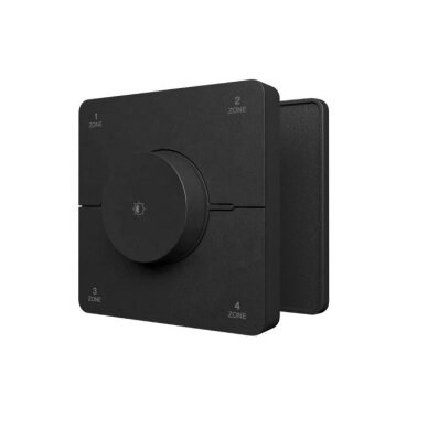 Wireless LED lighting dimmer controller | dimmer | brightness and color temperature control | CCT | 86x86mm | 4 zones | 2.4 GHz | black Wireless LED lighting dimmer controller | dimmer | brightness and color temperature control | CCT | 86x86mm | 4 zones | 2.4 GHz | black