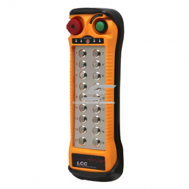 Bezvadu celtņa vadības pults | 2 raidītāji + uztvērējs | 18 pogas + START/STOP | 1 ātrums | 433 MHz | IP65 | ES-Q1800 3 Bezvadu celtņa vadības pults | 2 raidītāji + uztvērējs | 18 pogas + START/STOP | 1 ātrums | 433 MHz | IP65 | ES-Q1800 3