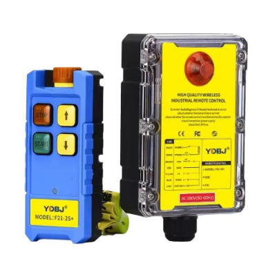 Wireless crane remote control | 2 buttons + START/STOP + mushroom STOP | 1 speed | 868 MHz | 24–440 V AC/DC | IP65 | ES-F21-2S+ 1