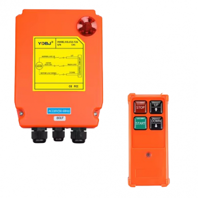 Bezvadu celtņa vadības pults | 2 pogas + START/STOP | 1 ātrums | 868 MHz | 230 V AC | ES-F21-T2S Bezvadu celtņa vadības pults | 2 pogas + START/STOP | 1 ātrums | 868 MHz | 230 V AC | ES-F21-T2S