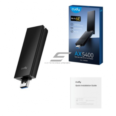 Moduł komunikacji bezprzewodowej | technologia Wi-Fi 6E | prędkość do 5400 Mb/s | złącze USB | CUDY WU5400 2