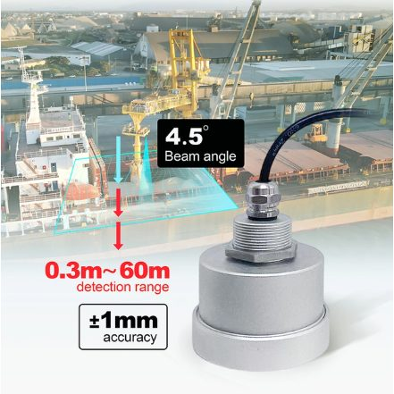 Non-contact liquid level radar | 80GHz mmWave sensor for tanks | 0.3–60 m | ±0.01 m accuracy | RS422 | 9–24V DC | for measuring water, wastewater and hydrological system levels 3