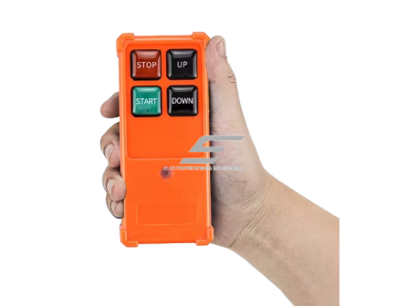Belaidis kranų valdymo pultas | 2 mygtukai + START/STOP | 1 greitis | 868 MHz | 12–440 V AC/DC | IP65 | ES-F21-2SE 2 Belaidis kranų valdymo pultas | 2 mygtukai + START/STOP | 1 greitis | 868 MHz | 12–440 V AC/DC | IP65 | ES-F21-2SE 2