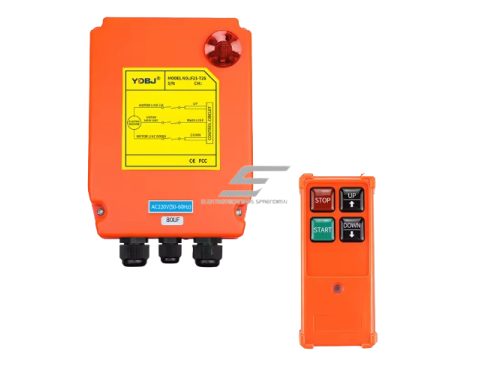 Belaidis kranų valdymo pultas | 2 mygtukai + START/STOP | 1 greitis | 868 MHz | 230 V AC | ES-F21-T2S