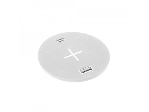 Belaidė įkrovimo stotelė | montuojama į baldus | 2xUSB-A+C | Ø70mm | balta | Bachmann SA.PO.AISQI-BA Belaidė įkrovimo stotelė | montuojama į baldus | 2xUSB-A+C | Ø70mm | balta | Bachmann SA.PO.AISQI-BA