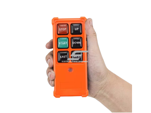 Belaidis kranų valdymo pultas | 4 mygtukai + START/STOP | 1 greitis | 868 MHz | 12–440 V AC/DC | IP65 | ES-F21-4SE 2 Belaidis kranų valdymo pultas | 4 mygtukai + START/STOP | 1 greitis | 868 MHz | 12–440 V AC/DC | IP65 | ES-F21-4SE 2