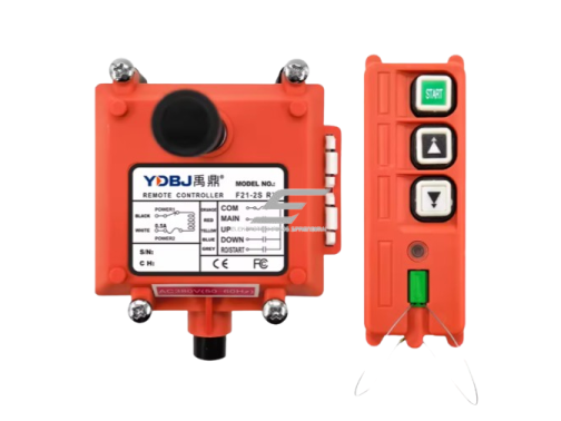 Belaidis kranų valdymo pultas | 2 mygtukai + START, magnetinis raktas | 1 greitis | 24–440 V AC/DC | IP65 | EL-F21-2S-TX