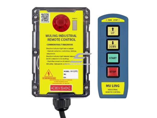 Belaidis kranų valdymo pultas | 2 mygtukai + START/STOP | 1 greitis | 868 MHz | 230 V AC | IP66 | ES-ML-K2 Belaidis kranų valdymo pultas | 2 mygtukai + START/STOP | 1 greitis | 868 MHz | 230 V AC | IP66 | ES-ML-K2