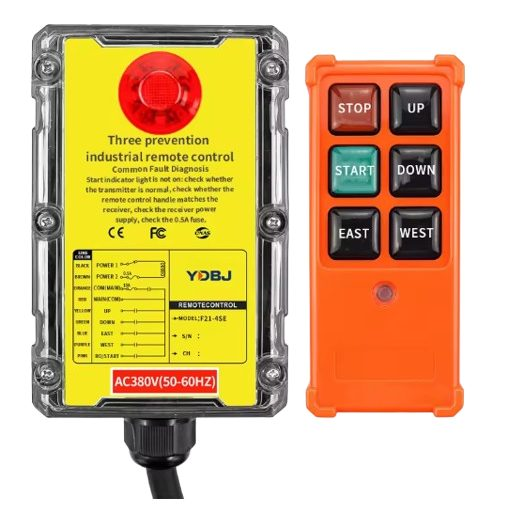 Wireless crane remote control | 4 buttons + START/STOP | 1 speed | 868 MHz | 12–440 V AC/DC | IP65 | ES-F21-4SE Wireless crane remote control | 4 buttons + START/STOP | 1 speed | 868 MHz | 12–440 V AC/DC | IP65 | ES-F21-4SE