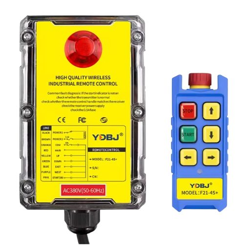 Bezvadu celtņa vadības pults | 4 pogas + START/STOP + sēnes STOP | 1 ātrums | 868 MHz | 24–440 V AC/DC | ES-F21-4S+ Bezvadu celtņa vadības pults | 4 pogas + START/STOP + sēnes STOP | 1 ātrums | 868 MHz | 24–440 V AC/DC | ES-F21-4S+