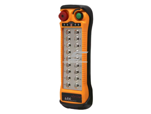 Belaidis kranų valdymo pultas | 2 siųstuvai + imtuvas | 18 mygtukų + START/STOP | 1 greitis | 433 MHz | IP65 | ES-Q1800 3