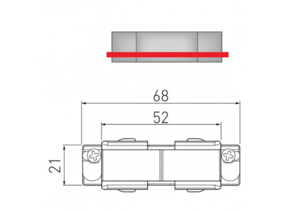 Jungtis bėgelių X-RAIL sujungimui | 3F | 68x21mm | balta | GTV Lighting | XAE-LKELB-00 | 5901867193360 1