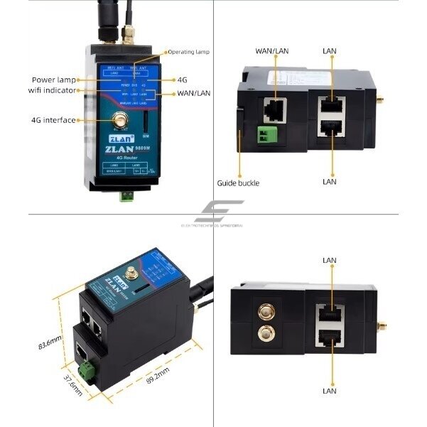 Moduļu rūpnieciskais maršrutētājs ar SIM karti | 9-24VDC | 4G LTE | WiFi + Ethernet | DIN 5 Moduļu rūpnieciskais maršrutētājs ar SIM karti | 9-24VDC | 4G LTE | WiFi + Ethernet | DIN 5