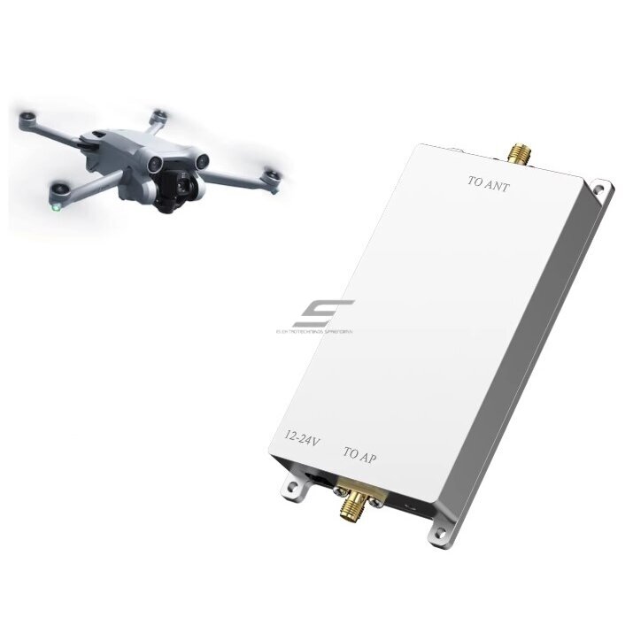 Wzmacniacz dwukierunkowy do dronów | Bezprzewodowy repeater sygnału | 10W | 12-24V | 5GHz | WiFi Wzmacniacz dwukierunkowy do dronów | Bezprzewodowy repeater sygnału | 10W | 12-24V | 5GHz | WiFi