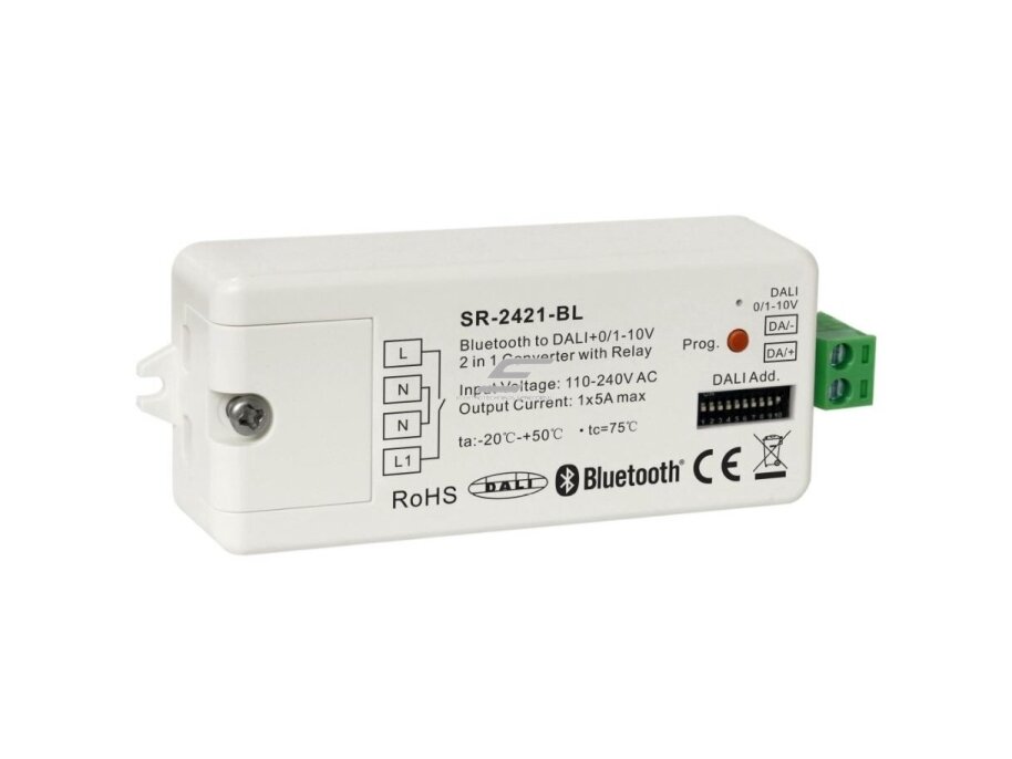 Signalo keitiklis apšvietimo valdymui | 5A | 110-240VAC | DALI/0-10V | Bluetooth | TUYA | Sunricher | SR-2421-BL-TY Signalo keitiklis apšvietimo valdymui | 5A | 110-240VAC | DALI/0-10V | Bluetooth | TUYA | Sunricher | SR-2421-BL-TY