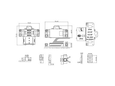 Sujungimo dėžutė laidams | hermetinė | 1,55mm² | 250V | 17,5A | IP44 Sujungimo dėžutė laidams | hermetinė | 1,55mm² | 250V | 17,5A | IP44