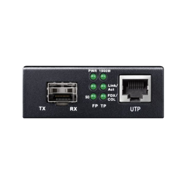 Optiskais mediju pārveidotājs | Šķiedru optiskā tīkla savienošana ar Ethernet ierīcēm | SFP → RJ45 | 1.25G | 1000 Mbps | Full-Duplex | LFP un FEF funkcijas Optiskais mediju pārveidotājs | Šķiedru optiskā tīkla savienošana ar Ethernet ierīcēm | SFP → RJ45 | 1.25G | 1000 Mbps | Full-Duplex | LFP un FEF funkcijas