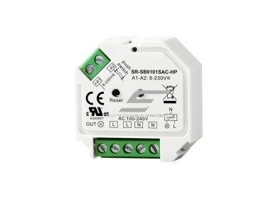 Bluetooth LED dimeris | TRIAC | 100–240 V AC | 200 W LED / 400 W kaitrinėms | potinkinis | IP20 | Sunricher SR-SB9101SAC-HP