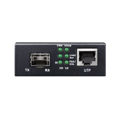 Optiskais mediju pārveidotājs | Šķiedru optiskā tīkla savienošana ar Ethernet ierīcēm | SFP → RJ45 | 1.25G | 1000 Mbps | Full-Duplex | LFP un FEF funkcijas 1