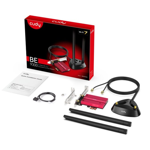 Adapter bezprzewodowy Bluetooth i Wi-Fi PCI-E | Wi-Fi 7 | Bluetooth 5.4 | do 5765 Mb/s | 2.4 GHz + 5 GHz + 6 GHz | 2×2 MU-MIMO | Odłączane anteny 2 Adapter bezprzewodowy Bluetooth i Wi-Fi PCI-E | Wi-Fi 7 | Bluetooth 5.4 | do 5765 Mb/s | 2.4 GHz + 5 GHz + 6 GHz | 2×2 MU-MIMO | Odłączane anteny 2