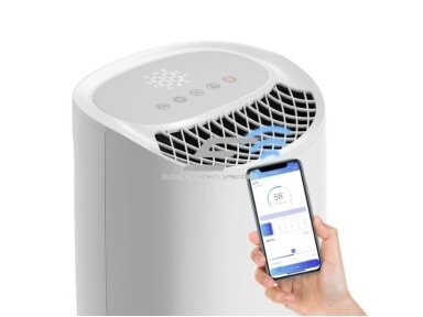 Išmanus buitinis kompresorinis oro sausintuvas | valytuvas | drėgmės surinkėjas su jonizatoriumi | 170W | 230V | 12l/24h | 100m³/h | 481x305x249mm | baltas | Wi-Fi