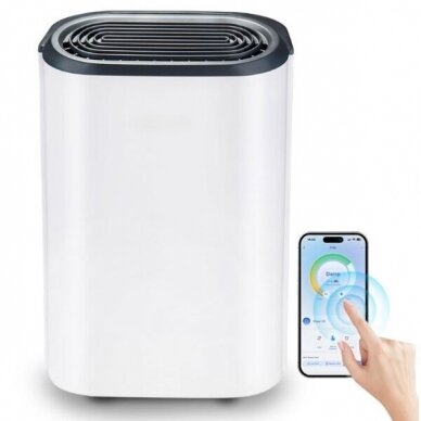 Nutika kodune õhukuivati | õhupuhasti | niiskuse kogur | 165W | 230V | 12l/24h | 105m³/h | 478x308x229mm | valge | Wi-Fi 3