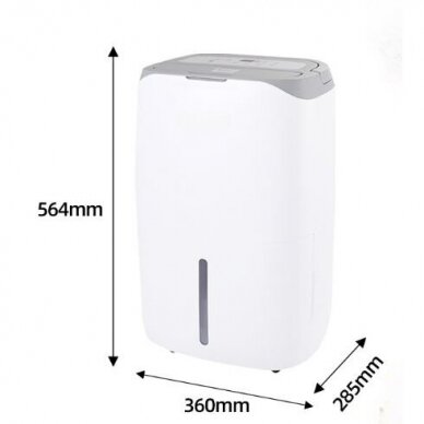 Domowy osuszacz powietrza | oczyszczacz powietrza | zbieracz wilgoci z jonizatorem | 210W | 230V | 16l/24h | 150m³/h | 564x360x285mm | biały 4