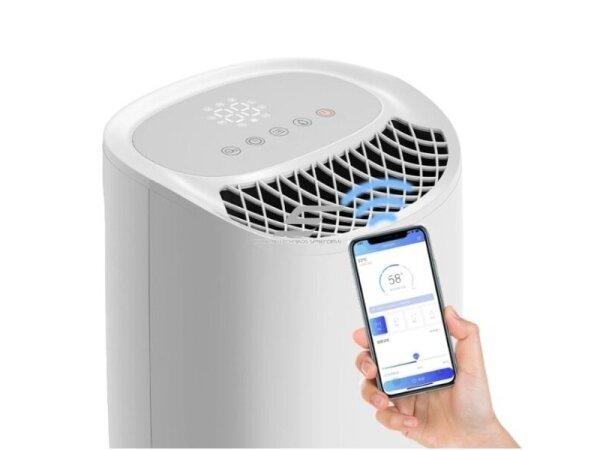 Išmanus buitinis kompresorinis oro sausintuvas | valytuvas | drėgmės surinkėjas su jonizatoriumi | 170W | 230V | 12l/24h | 100m³/h | 481x305x249mm | baltas | Wi-Fi 1
