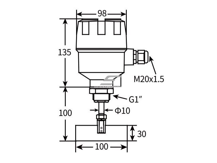 Cemento | miltų | birių medžiagų rotacinis | besisukantis judesio lygio jutiklis | daviklis | 230VAC | 5A/250V SPDT | IP65 3