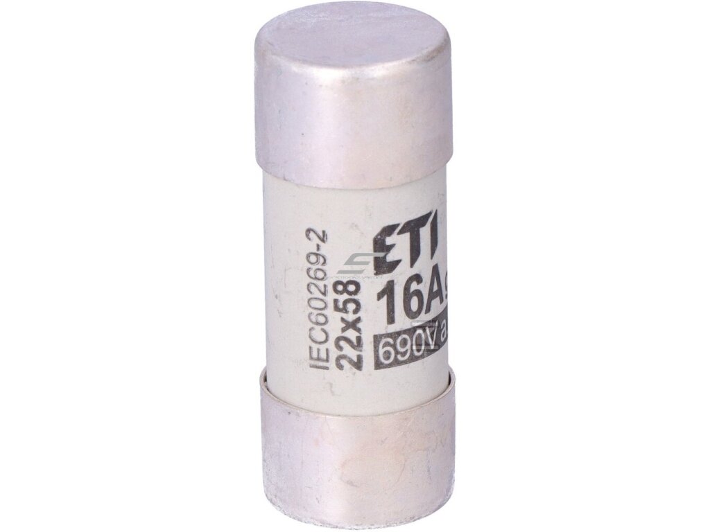 Cilindrinis saugiklis | keramikinis | 22x58mm | 16A | 690V | 80kA | gG | CH22 | Eti | 002640009
