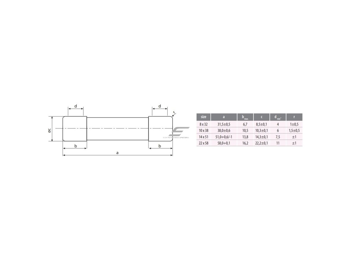 Cilindrinis saugiklis | keramikinis | 14x51mm | 4A | 690V | 80kA | gG | CH14 | Eti | 002630003 1