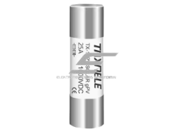 Cilindrinis saugiklis saulės elektrinėms | 10x38mm | 25A | 33kA | gPV | 1000VDC Cilindrinis saugiklis saulės elektrinėms | 10x38mm | 25A | 33kA | gPV | 1000VDC