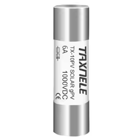 Cilindriskais drošinātājs saules elektrostacijām | 10x38mm | 6A | 33kA | gPV | 1000VDC Cilindriskais drošinātājs saules elektrostacijām | 10x38mm | 6A | 33kA | gPV | 1000VDC