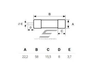 Cilindrinis saugiklis | keramikinis | 22,2x58mm | 50A | 690V | 80kA | gG | DF Electric | 422050 1 Cilindrinis saugiklis | keramikinis | 22,2x58mm | 50A | 690V | 80kA | gG | DF Electric | 422050 1