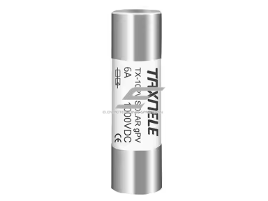 Cilindrinis saugiklis saulės elektrinėms | 10x38mm | 6A | 33kA | gPV | 1000VDC Cilindrinis saugiklis saulės elektrinėms | 10x38mm | 6A | 33kA | gPV | 1000VDC