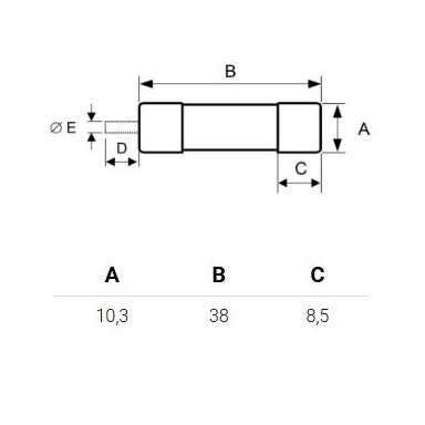Cylindrical fuse | ceramic | 10,3x38mm | 32A | 400V | 120kA | gG | DF Electric Cylindrical fuse | ceramic | 10,3x38mm | 32A | 400V | 120kA | gG | DF Electric
