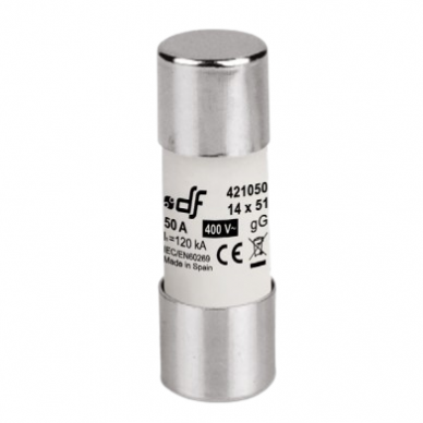Bezpiecznik cylindryczny | ceramiczny | 14,3x51mm | 2A | 690V | 80kA | gG | DF Electric