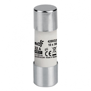 Bezpiecznik cylindryczny | ceramiczny | 10,3x38mm | 12A | 500V | 120kA | gG | DF Electric Bezpiecznik cylindryczny | ceramiczny | 10,3x38mm | 12A | 500V | 120kA | gG | DF Electric