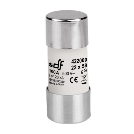 Cilinriskais fuse | keramisks | 22,2x58mm | 12A | 690V | 80kA | gG | DF Electric