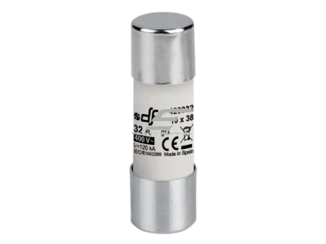 Cilindrinis saugiklis | keramikinis | 10,3x38mm | 4A | 500V | 120kA | gG | DF Electric | 420004 Cilindrinis saugiklis | keramikinis | 10,3x38mm | 4A | 500V | 120kA | gG | DF Electric | 420004