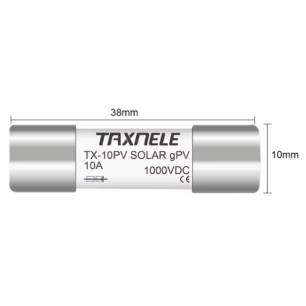 Cilindriskais drošinātājs saules elektrostacijām | 10x38mm | 30A | 33kA | gPV | 1000VDC 1 Cilindriskais drošinātājs saules elektrostacijām | 10x38mm | 30A | 33kA | gPV | 1000VDC 1