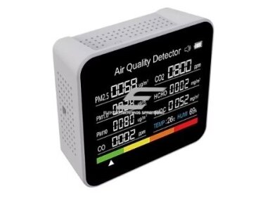 Skaitmeninis CO2 | TVOC | HCHO | temperatūros | drėgmės | oro kokybės matuoklis | jutiklis | 100-5000PPM | -10...+50°C | 0...99%RH | 5 in 1 | baltas Skaitmeninis CO2 | TVOC | HCHO | temperatūros | drėgmės | oro kokybės matuoklis | jutiklis | 100-5000PPM | -10...+50°C | 0...99%RH | 5 in 1 | baltas