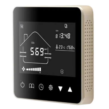 CO2 ja õhukvaliteedi mõõtur | kontroller | andur ventilatsioonisüsteemile 0-10VDC | IP30 | RS485 | MODBUS