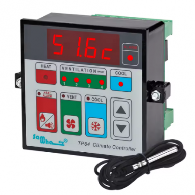 Контроллер вентиляции и температуры TP54 | с датчиком NTC | 12–24V DC / 24–230V AC | IP54 | 4 скорости Контроллер вентиляции и температуры TP54 | с датчиком NTC | 12–24V DC / 24–230V AC | IP54 | 4 скорости