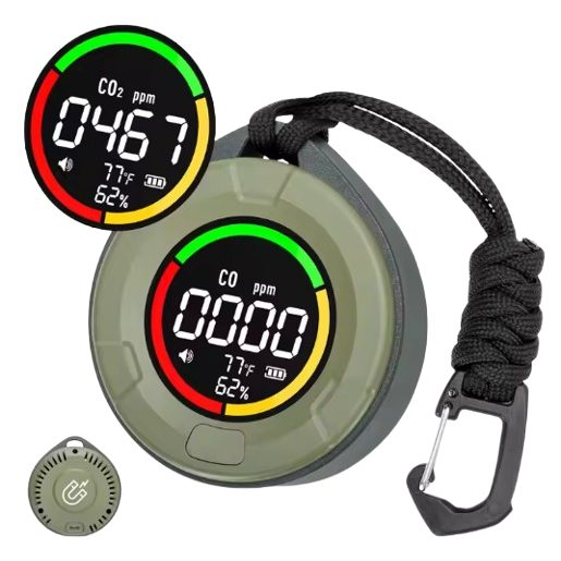 CO/CO2 un gaisa kvalitātes mērītājs | Sensors | Pārnēsājams | 0-1000ppm/400-5000ppm | 4 vienā 1