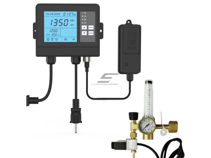 Skaitmeninis | automatizuotas CO2 | oro kokybės matuoklis | jutiklis | valdiklis | šiltnamiui | 100-240VAC | 0-5000PPM 4