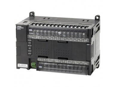 Valdiklis PLC | 24x24VDC įėjimai | 16xPNP išėjimai | 0,3 A | 2xAnaloginiai įėjimai | 10K steps program + 32K words data memory | 1xEthernet | CP1L-EM40DT1-D | Omron Valdiklis PLC | 24x24VDC įėjimai | 16xPNP išėjimai | 0,3 A | 2xAnaloginiai įėjimai | 10K steps program + 32K words data memory | 1xEthernet | CP1L-EM40DT1-D | Omron